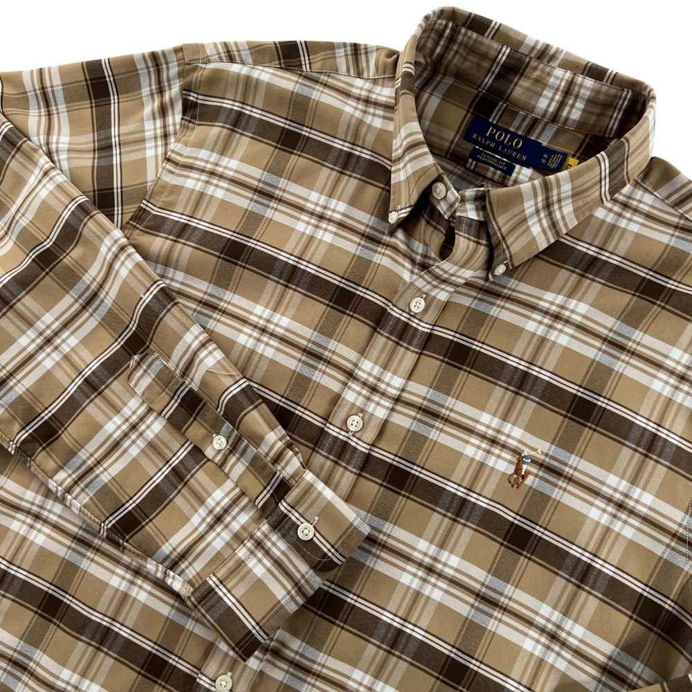 Polo Ralph Lauren Classic Fit Performance Plaid Button Down Shirt Men XL Preppy
